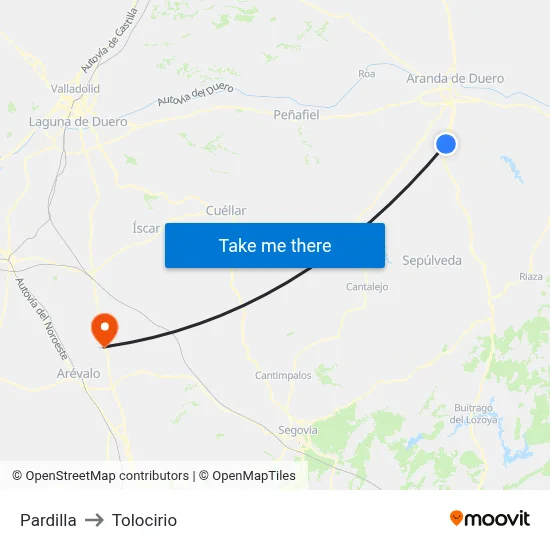 Pardilla to Tolocirio map