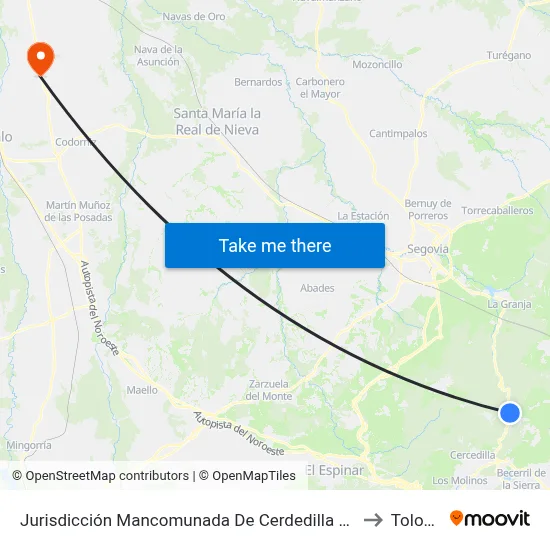 Jurisdicción Mancomunada De Cerdedilla Y Navacerrada to Tolocirio map