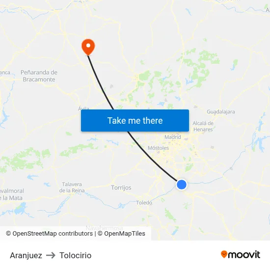 Aranjuez to Tolocirio map