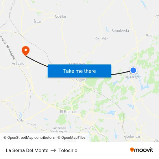 La Serna Del Monte to Tolocirio map