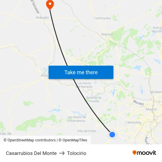 Casarrubios Del Monte to Tolocirio map