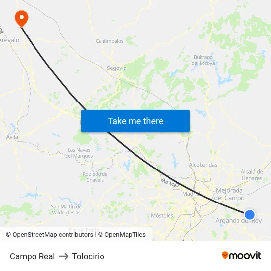 Campo Real to Tolocirio map