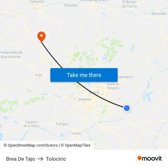 Brea De Tajo to Tolocirio map
