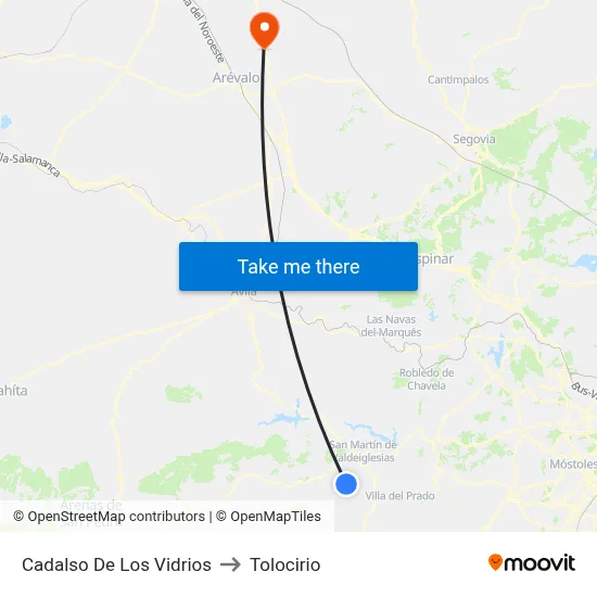 Cadalso De Los Vidrios to Tolocirio map