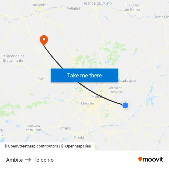 Ambite to Tolocirio map