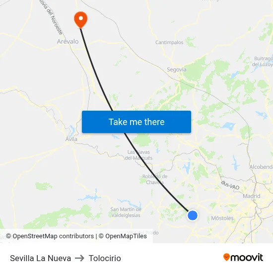 Sevilla La Nueva to Tolocirio map