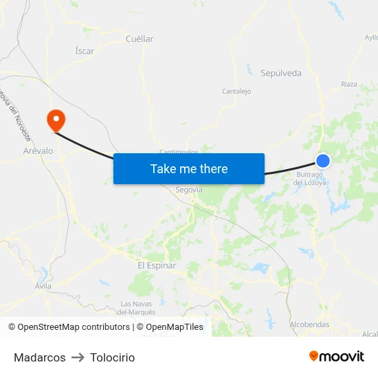 Madarcos to Tolocirio map