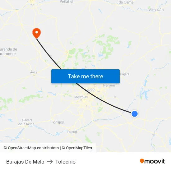 Barajas De Melo to Tolocirio map