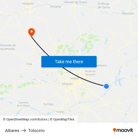 Albares to Tolocirio map