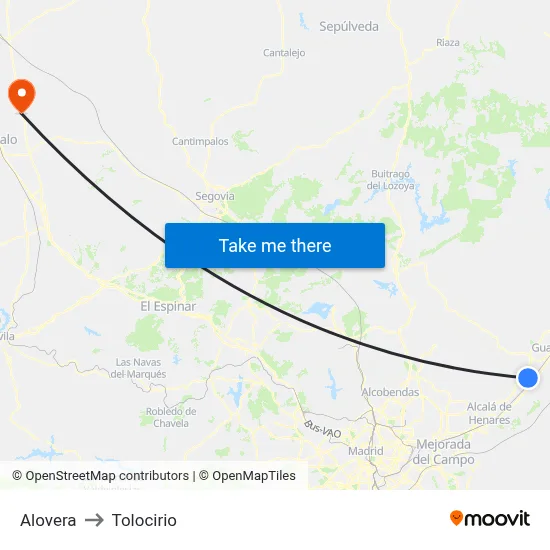Alovera to Tolocirio map