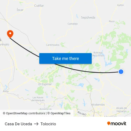 Casa De Uceda to Tolocirio map