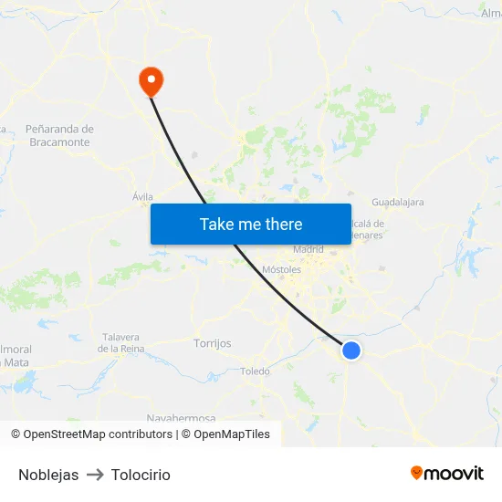 Noblejas to Tolocirio map