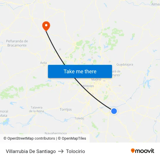 Villarrubia De Santiago to Tolocirio map