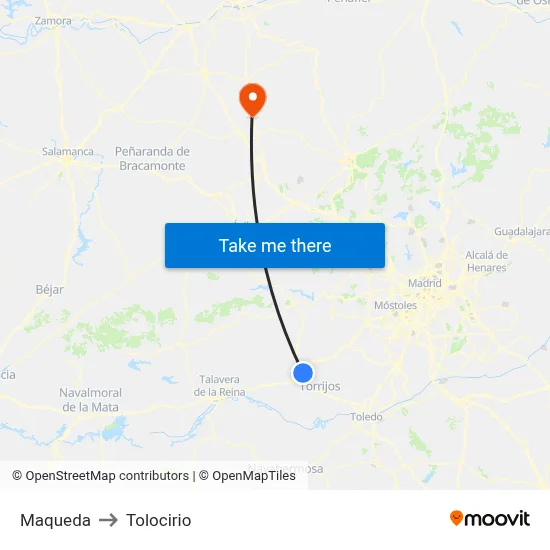 Maqueda to Tolocirio map