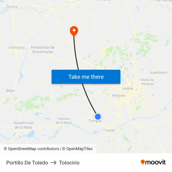 Portillo De Toledo to Tolocirio map