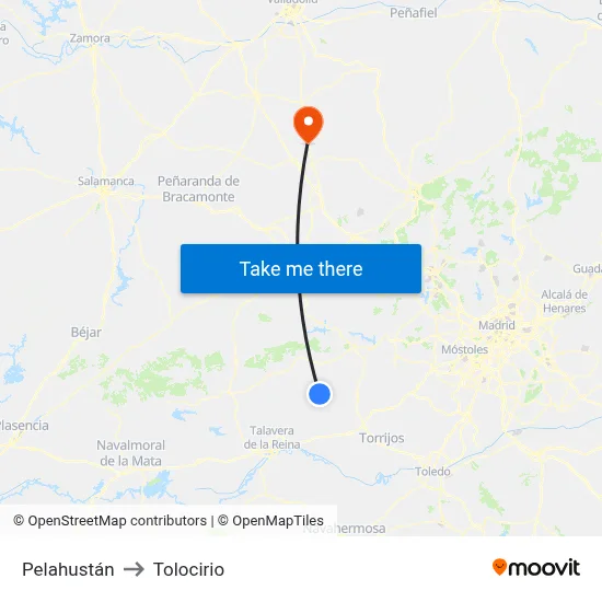 Pelahustán to Tolocirio map
