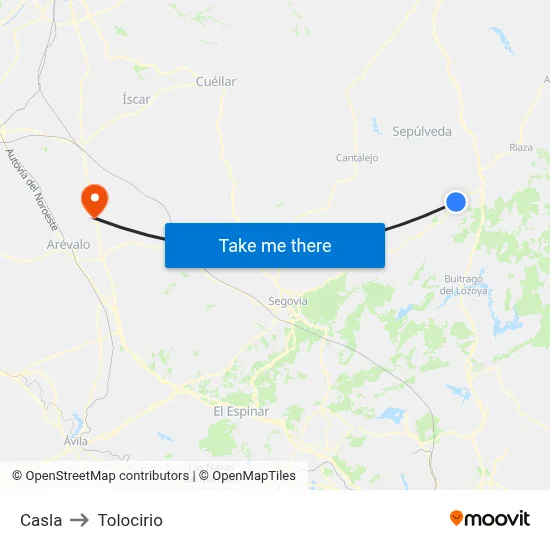 Casla to Tolocirio map