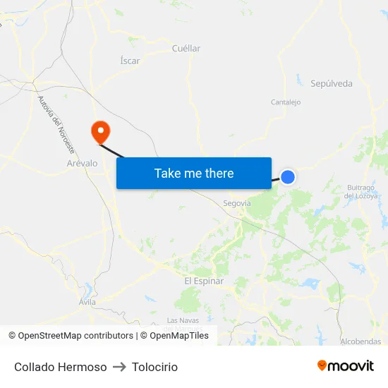 Collado Hermoso to Tolocirio map