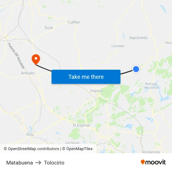 Matabuena to Tolocirio map