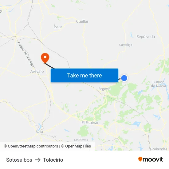 Sotosalbos to Tolocirio map