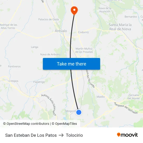 San Esteban De Los Patos to Tolocirio map