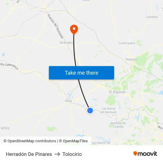 Herradón De Pinares to Tolocirio map