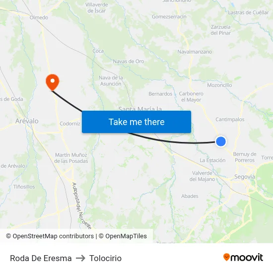 Roda De Eresma to Tolocirio map