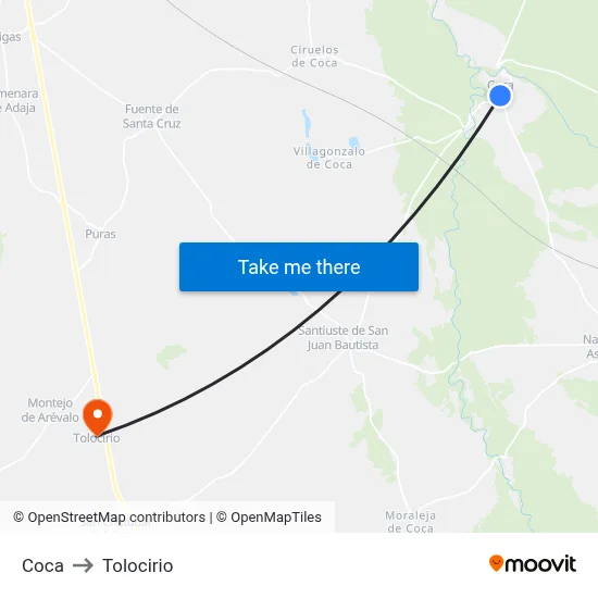 Coca to Tolocirio map