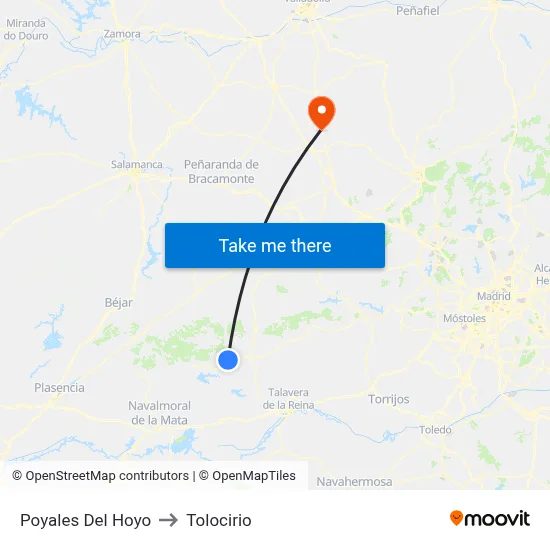 Poyales Del Hoyo to Tolocirio map