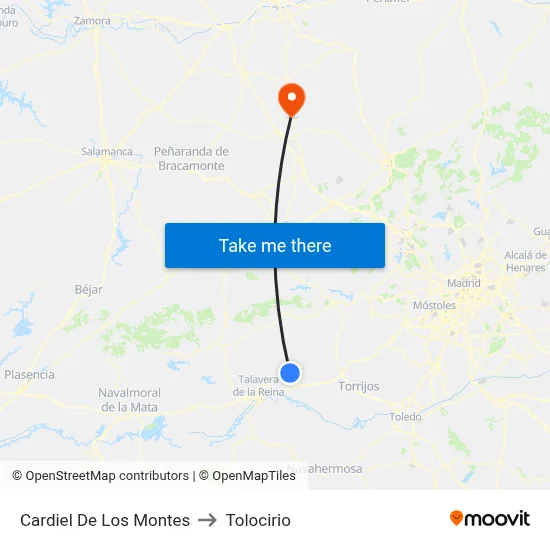 Cardiel De Los Montes to Tolocirio map