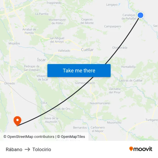 Rábano to Tolocirio map