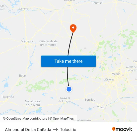 Almendral De La Cañada to Tolocirio map