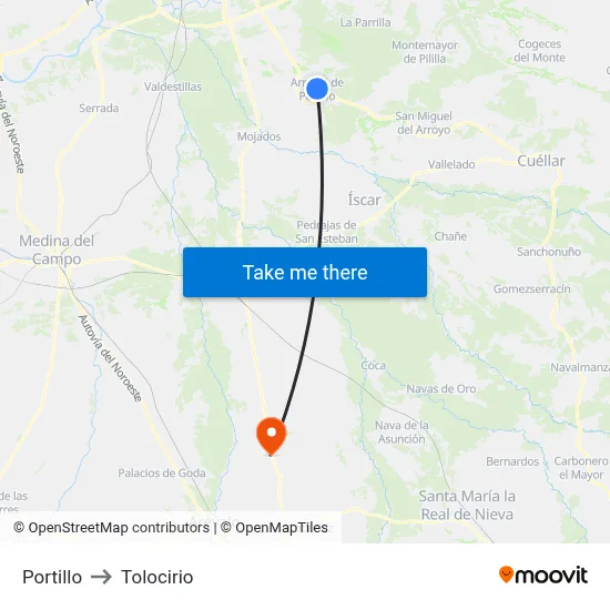 Portillo to Tolocirio map