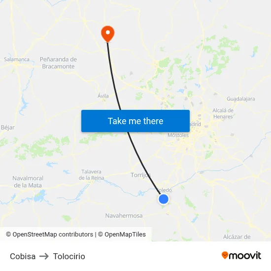 Cobisa to Tolocirio map