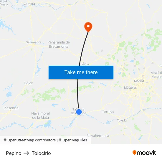 Pepino to Tolocirio map