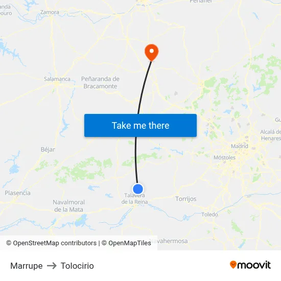 Marrupe to Tolocirio map
