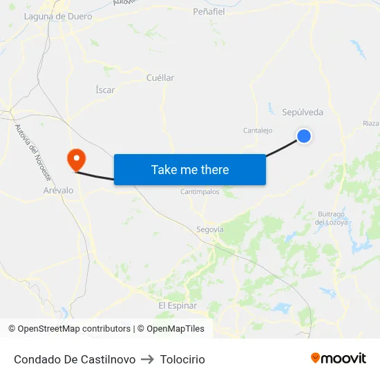 Condado De Castilnovo to Tolocirio map