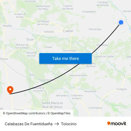 Calabazas De Fuentidueña to Tolocirio map