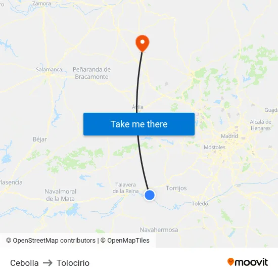 Cebolla to Tolocirio map