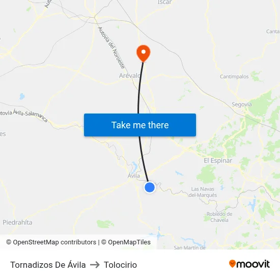 Tornadizos De Ávila to Tolocirio map