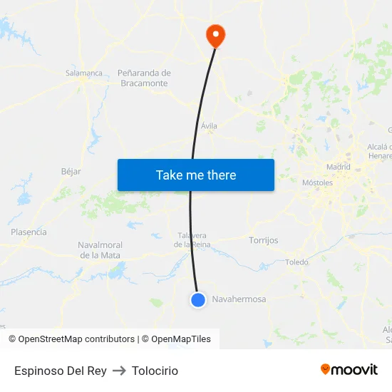 Espinoso Del Rey to Tolocirio map