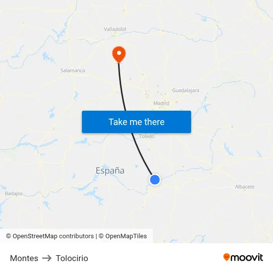 Montes to Tolocirio map