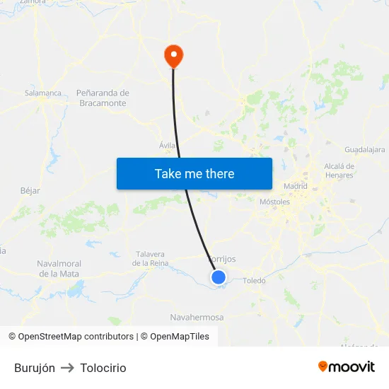 Burujón to Tolocirio map