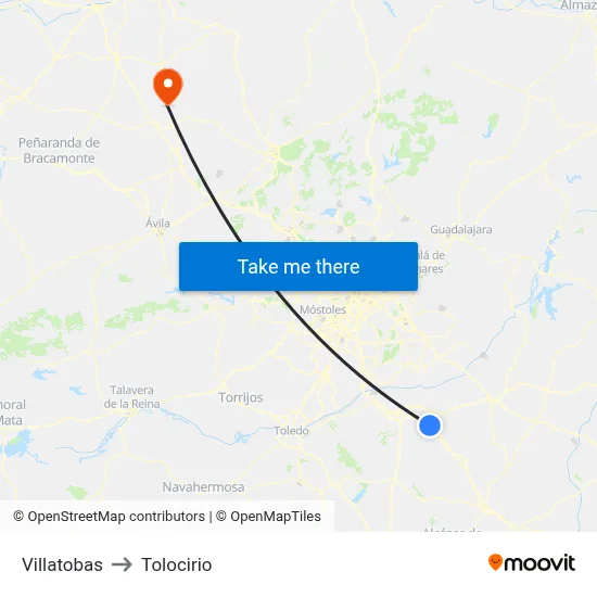 Villatobas to Tolocirio map