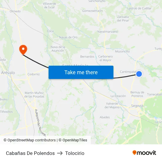 Cabañas De Polendos to Tolocirio map
