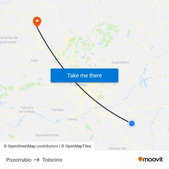 Pozorrubio to Tolocirio map