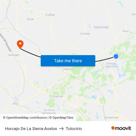 Horcajo De La Sierra-Aoslos to Tolocirio map