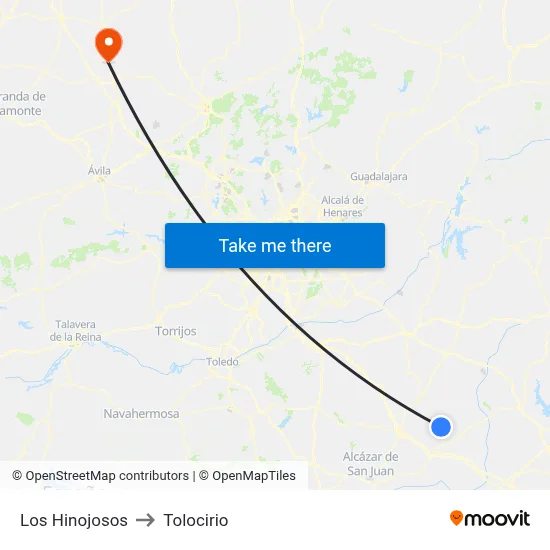 Los Hinojosos to Tolocirio map