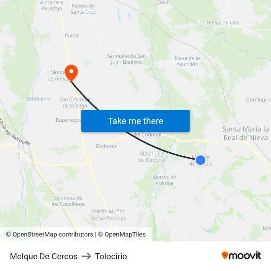 Melque De Cercos to Tolocirio map