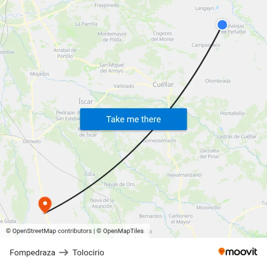 Fompedraza to Tolocirio map